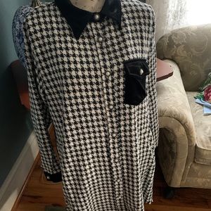 UMGEE Velvet Trimmed Tweed Dress (L)